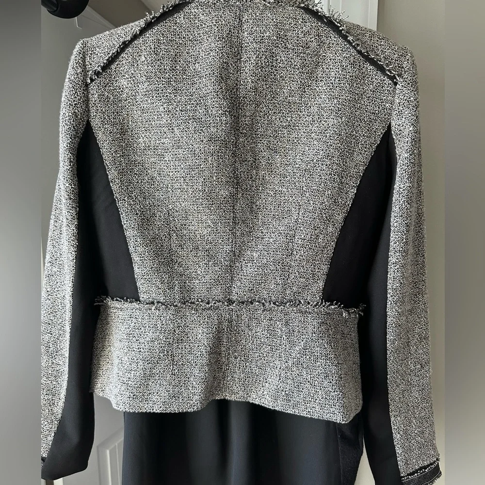 White House Black Market Tweed Fringe Moto Jacket - Picture 2 of 9